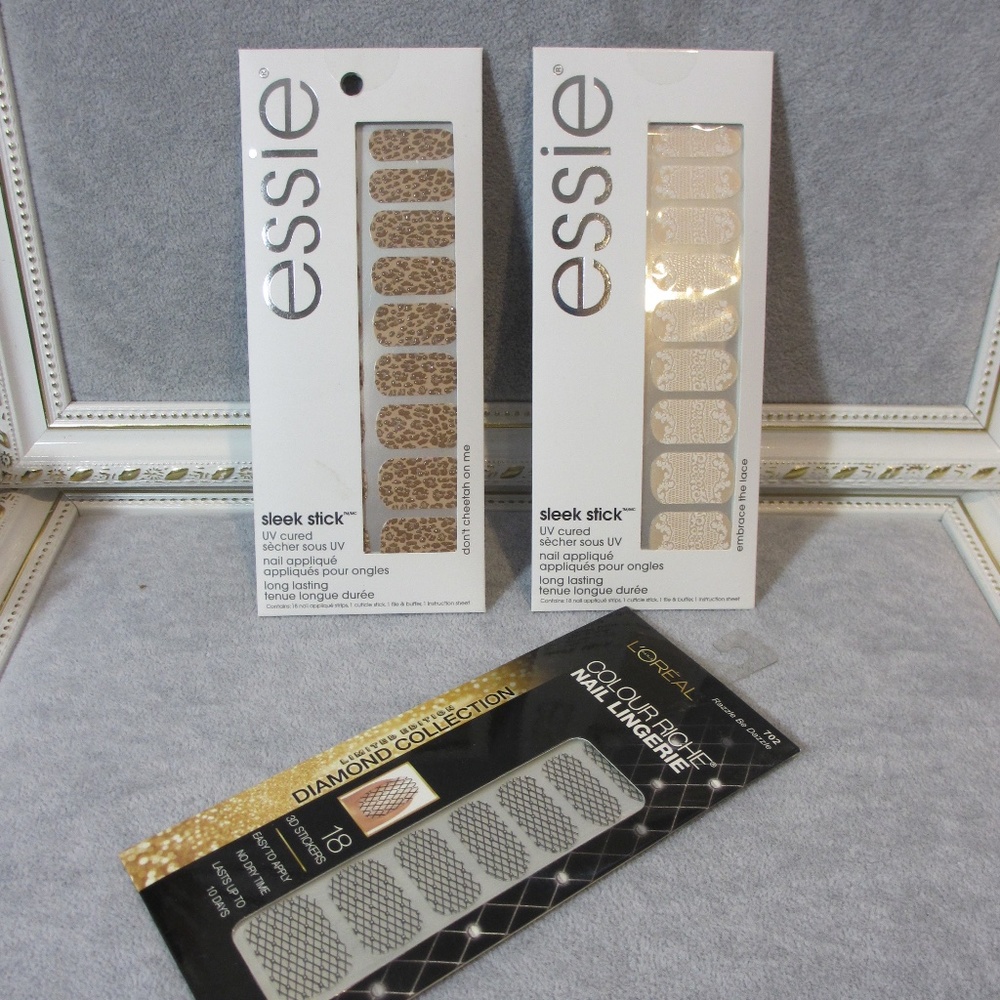 Essie Sleek Stick Nail Appliqué two packs + a Gift L'Oreal Diamond 3D sticker